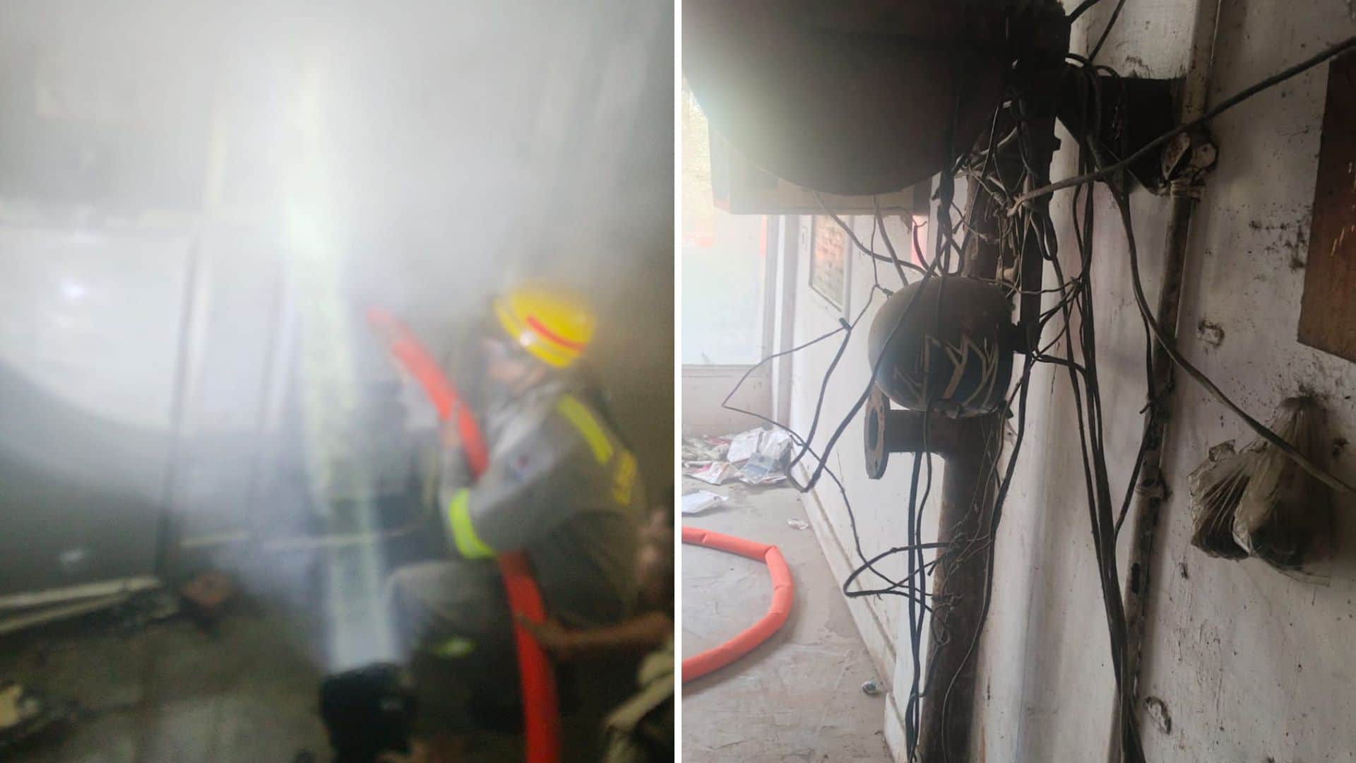 पीसीएफ प्लाजा में आग लगी।