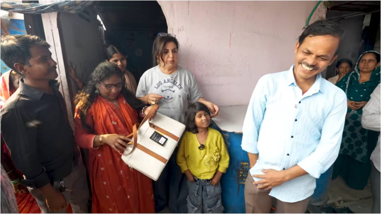 Farah Khan Visit to Shahida Ansari House In Slums Area with Cook Dilip made Recipe Of Aloo Bhaji