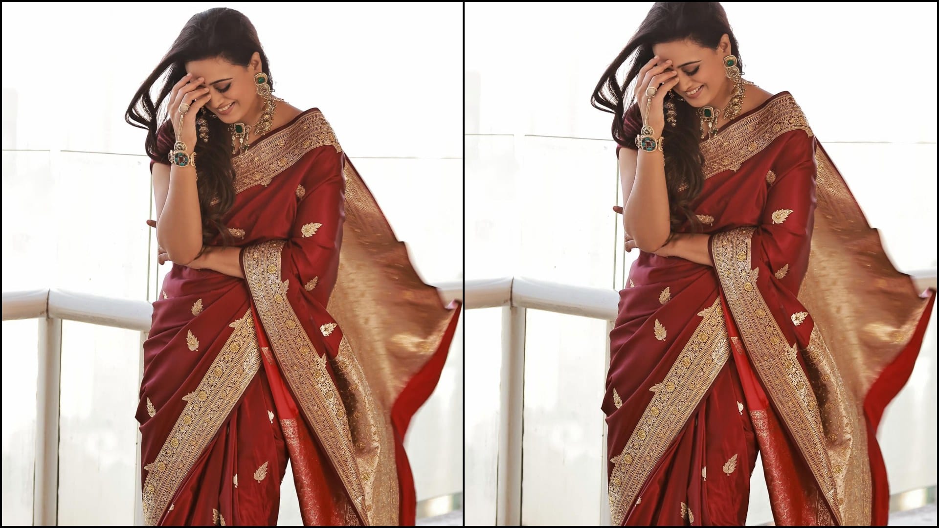 Shweta Tiwari Banarasi Saree Look Modern Style Inspiration In Hindi Disprj