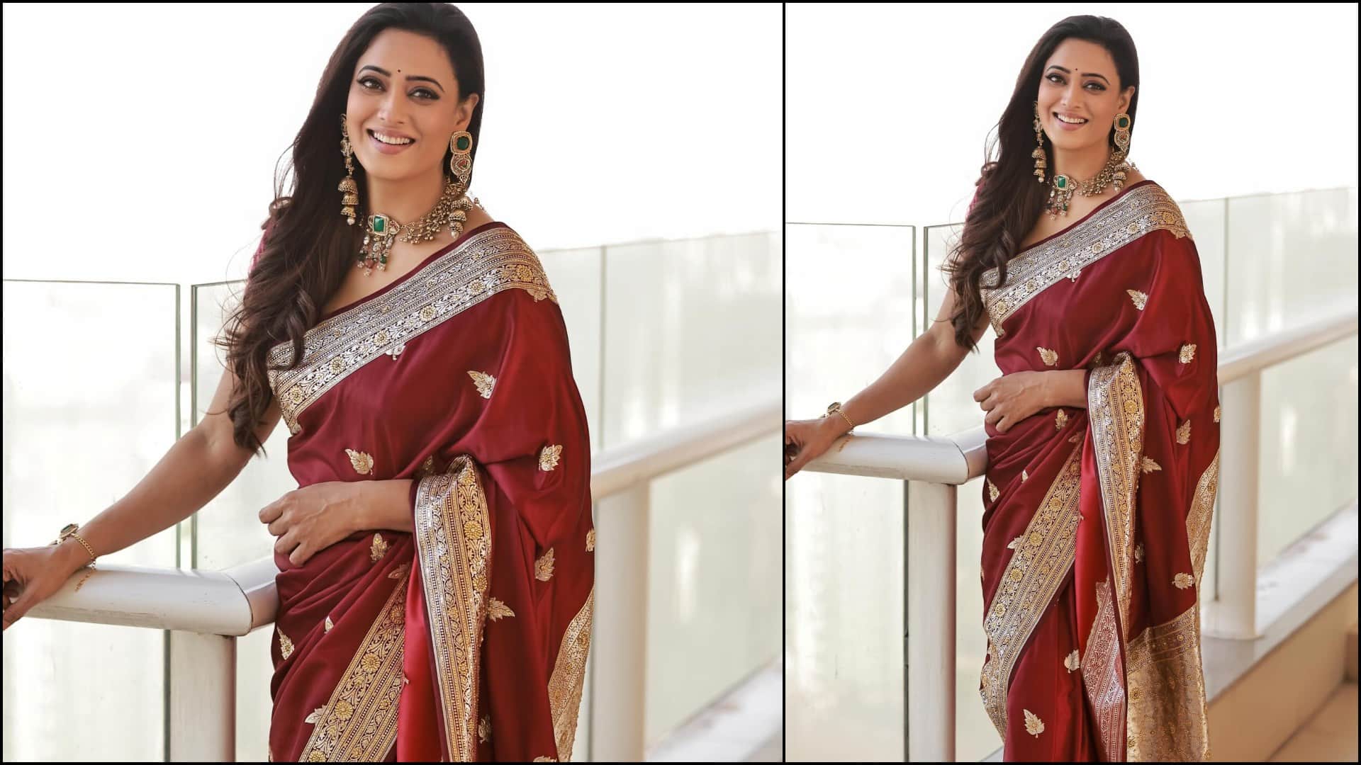 Shweta Tiwari Banarasi Saree Look Modern Style Inspiration In Hindi Disprj