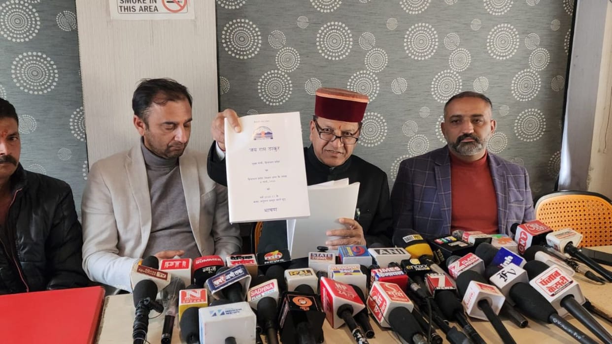 Press Conference by BJP State President Dr Rajeev Bindal in Shimla