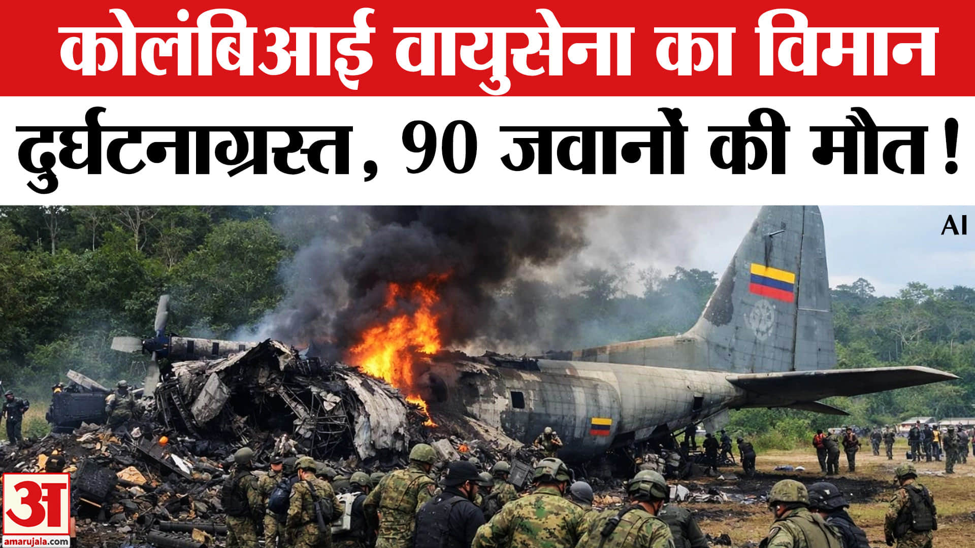 Colombia Military Plane Crash: कोलंबिया में हुआ बड़ा विमान हादसा, उड़ान भरते ही एयरफोर्स का प्लेन क्