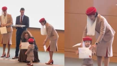 Emirates flight attendant graduation with little daughter video goes viral