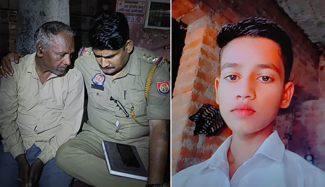 सत्यम की फाइल फोटो और उसके पिता छविराम से जानकारी लेते थानाध्यक्ष