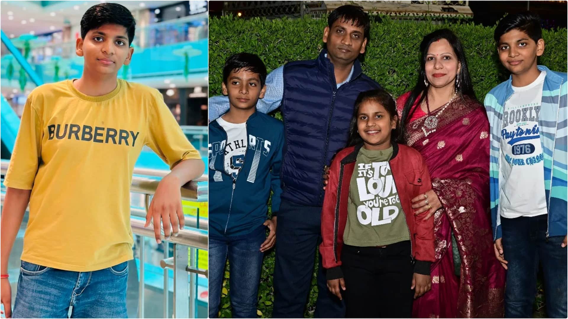 परिजनों के साथ छात्र कुश अग्रवाल