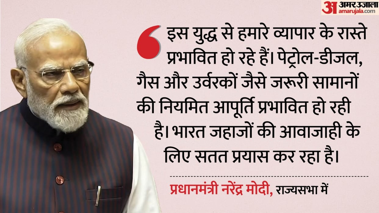 pm modi in rajya sabha statement on west asia crisis iran war lpg crude oil prices soar updates