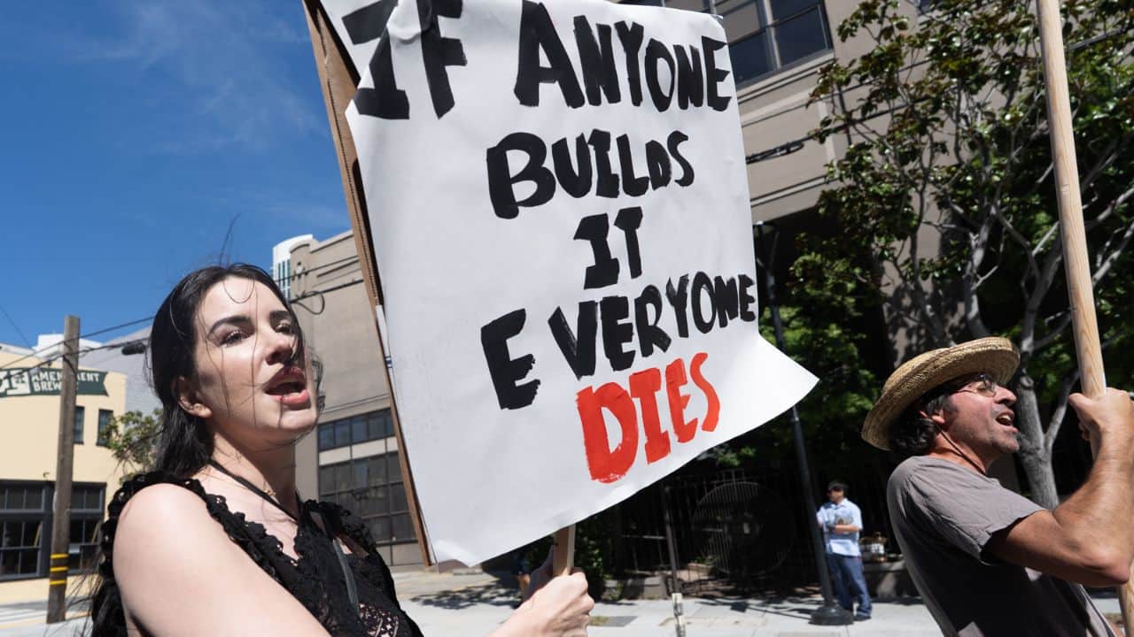 san francisco protest against ai companies openai anthropic security risks tech news