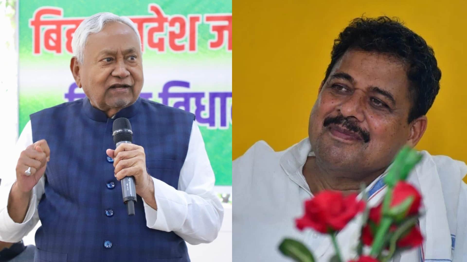 सीएम नीतीश कुमार और सांसद गिरधारी यादव।