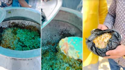 A man selling chicken biryani from a pushcart during Navratri was apprehended and handed over to police