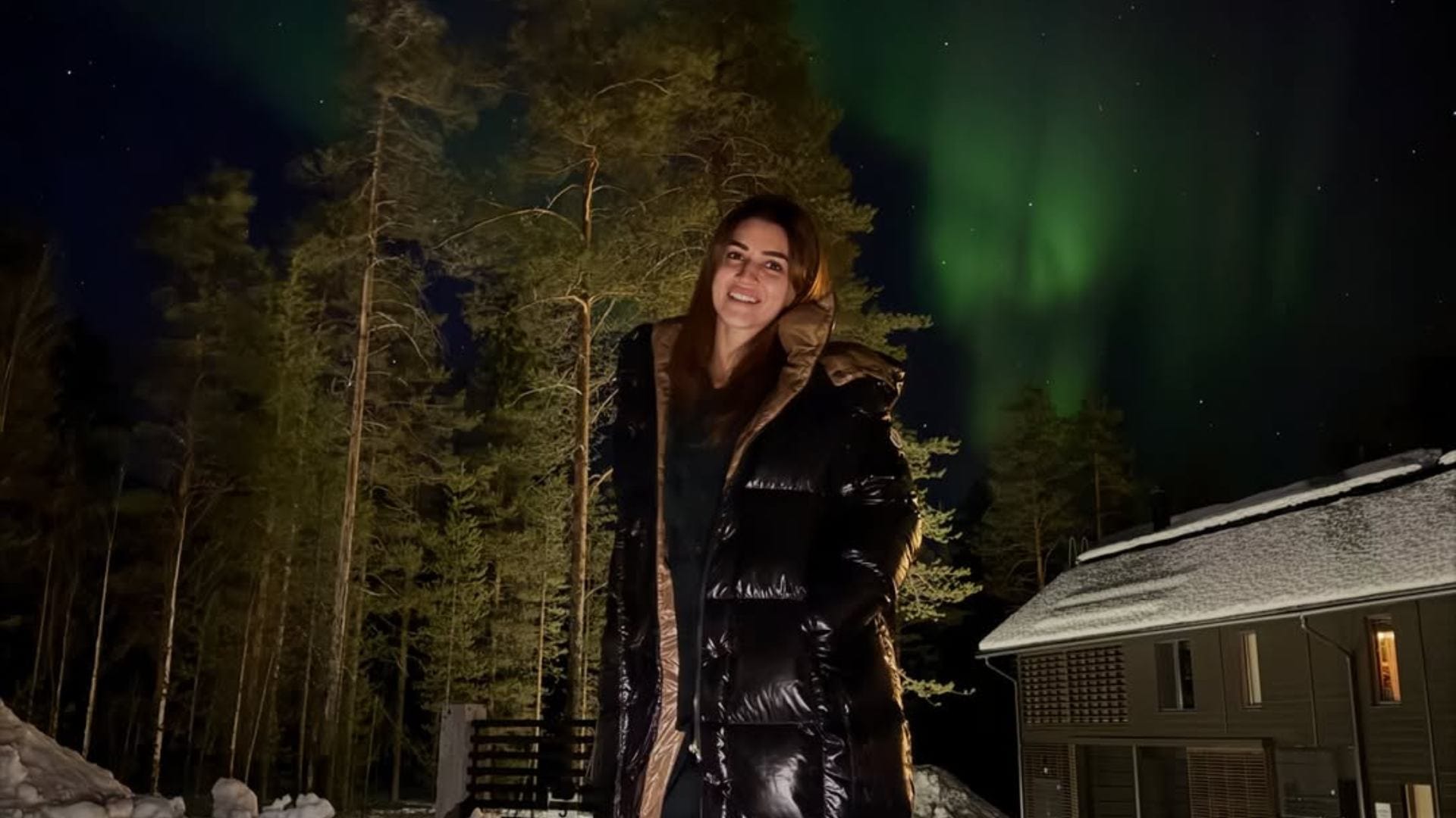 Kriti Sanon on finland trip with sister and brother in law gives pose under northern lights