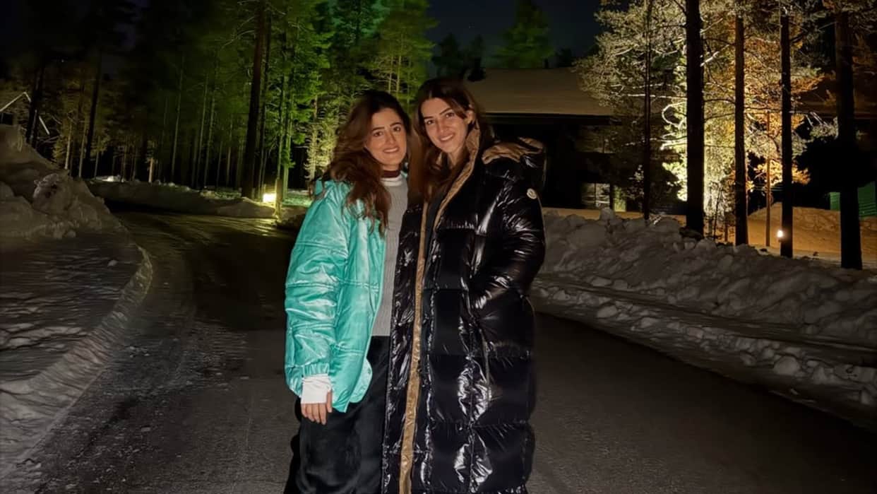 Kriti Sanon on finland trip with sister and brother in law gives pose under northern lights