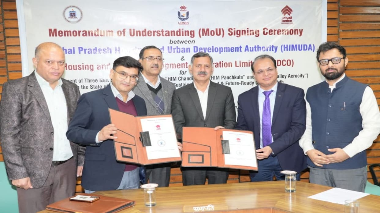 HUDCO to Assist in the Development of Three New Satellite Cities in Himachal; MoU Signed