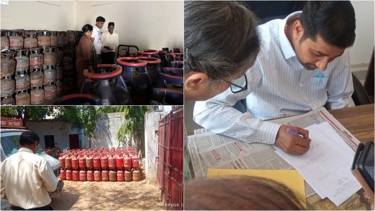LPG Crisis: Administration Conducts Surprise Inspections in Khairthal-Tijara to Curb Gas Black Marketing
