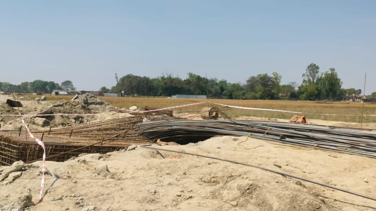 Two laborers killed after buried under debris collapse of an under-construction bridge structure in ballia