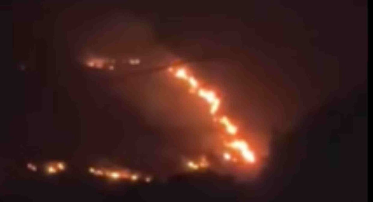 rohtas news budhan hill forest fire darigaon bihar fire brigade operation