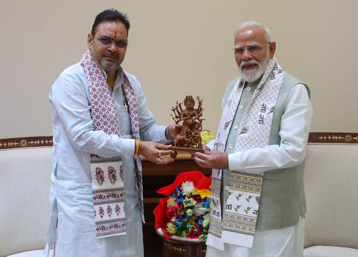 Navratri Visit to Delhi: Bhajan Lal Sharma Meets PM Modi, Congress Calls Him ‘Non-Resident CM’