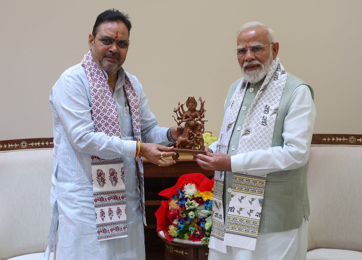 Navratri Visit to Delhi: Bhajan Lal Sharma Meets PM Modi, Congress Calls Him ‘Non-Resident CM’