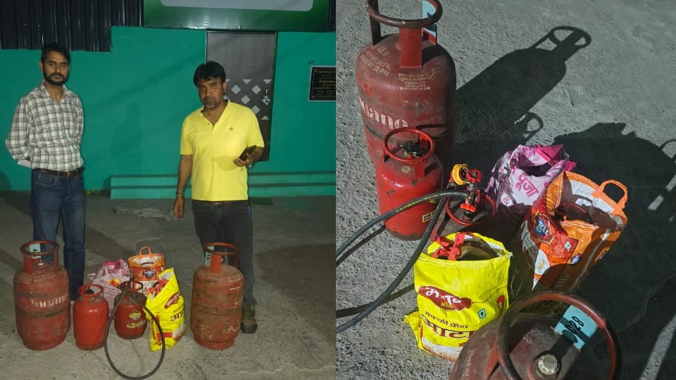 Vikasnagar News Illegal Refilling Underway at Grocery Store; Cylinders and Kits Seized  FIR on Operator