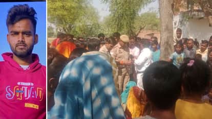 परमेंद्र गौतम की फाइल फोटो और पूछताछ करती पुलिस।