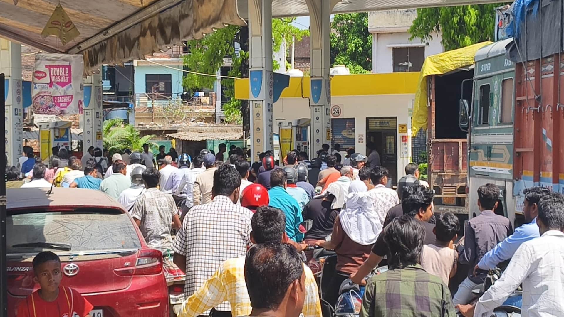 There is a hue and cry about petrol and diesel running out in the city, long queues at the pumps, many petrol