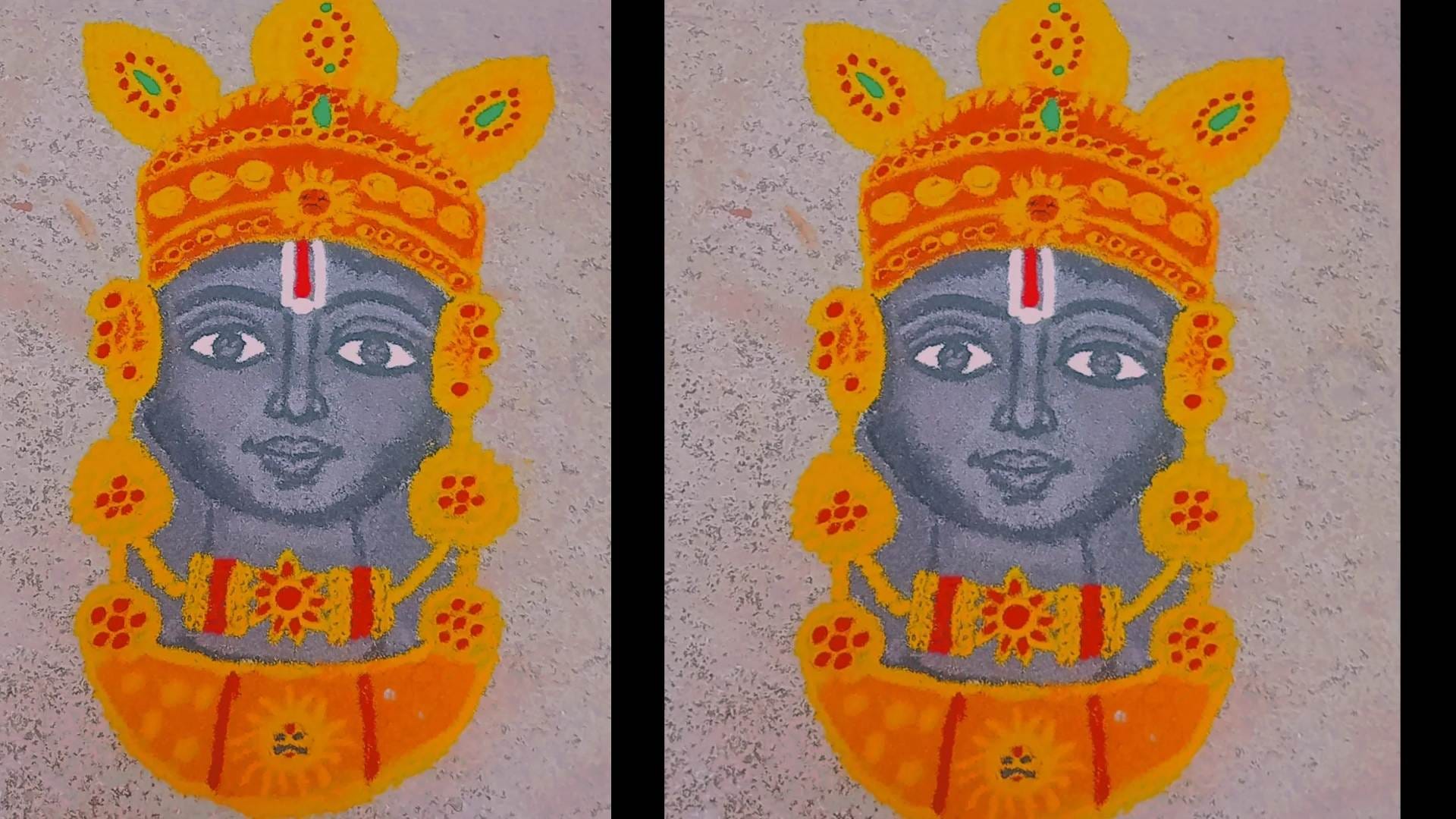ram navami 2026 special rangoli design simple images  lord ram rangoli design