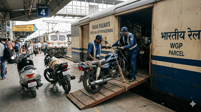 Bike or Scooter Transport by Train in India: Rules, Charges, Documents and Step-by-Step Process Explained