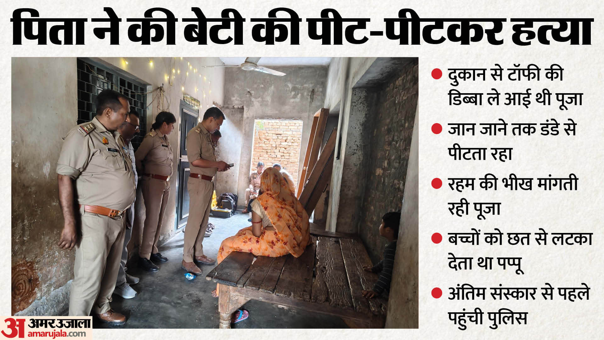 father beats his daughter to death with stick In Bulandshahr