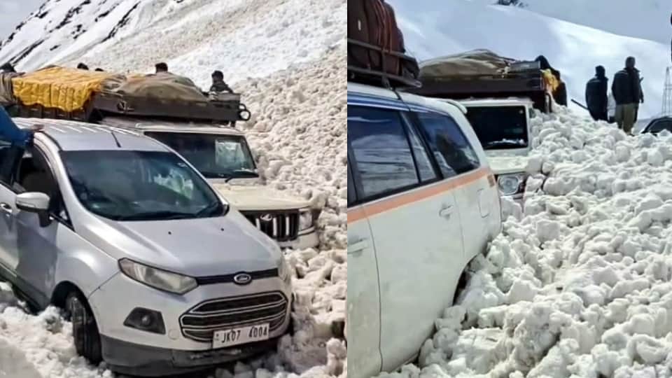 Massive Snowslide from Hillside at Zero Point on Zojila-Gumri Road Seven Dead Five Injured