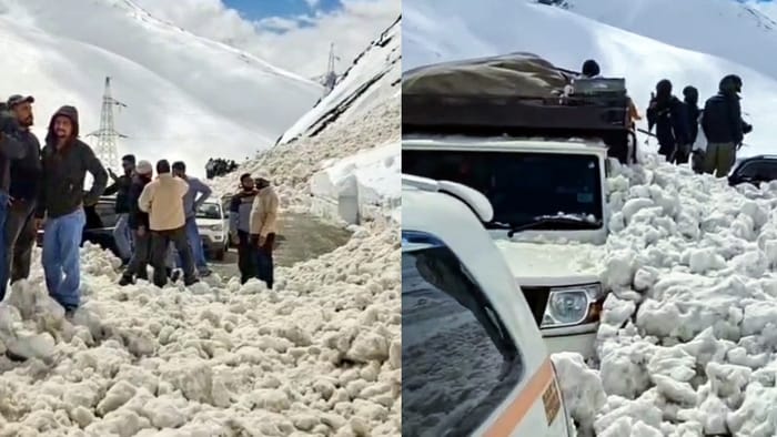 Massive Snowslide from Hillside at Zero Point on Zojila-Gumri Road Seven Dead Five Injured
