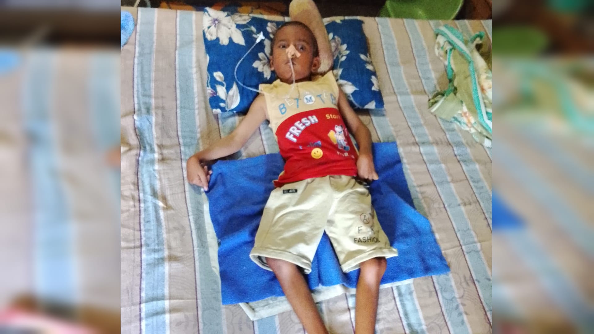 A seven-year-old boy has been battling rabies for two years, drinking milk and juice through a tube.