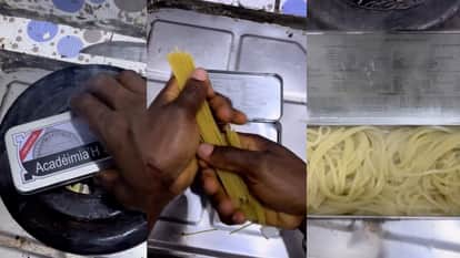 Man makes pasta in geometry box You will be shocked to see this jugaad viral video