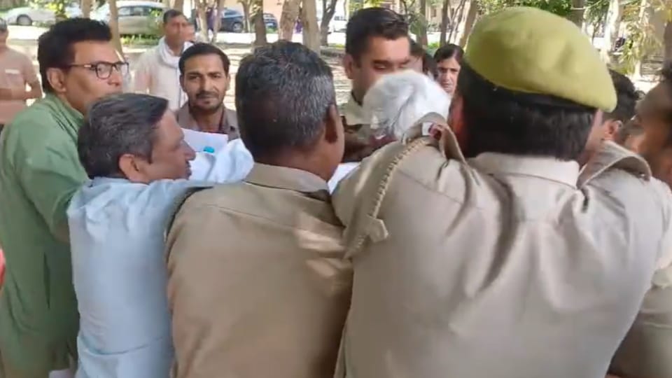 Teacher Attempts Self-Immolation at Baghpat Collectorate While Supporting Woman Teacher’s Protest
