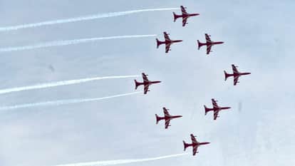 air show will be held at Namo Ghat in October nine Surya Kiran jets at varanasi airport