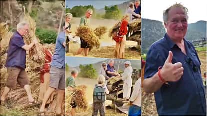 Rajasthan News: Tourists from France Harvest Wheat in Field; Lend a Helping Hand to Farmer