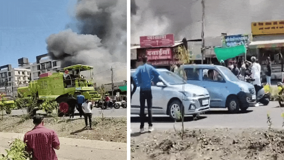 Indore News Massive fire breaks out at Patel Market Tejaji Nagar