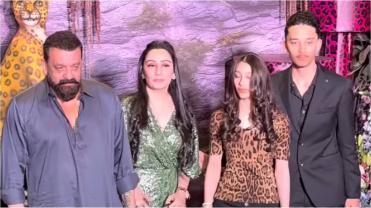 Dhurandhar The Revenge SP Chaudhary Aslam Actor Sanjay Dutt Spotted With famliy wife Maanayata and Kids