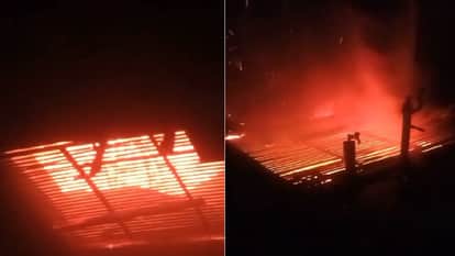 Fire due to short circuit in tarpaulin factory in narrow streets in Hapur