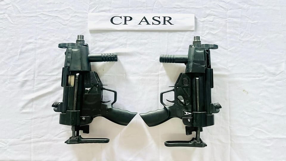 A consignment of illegal weapons was recovered during the blockade