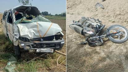 Three Died in collision between van and bike in Sawaijpur Hardoi