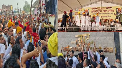 MP Hanuman Beniwal raises objection over removal of ‘Jat’ word at Surajmal statue unveiling