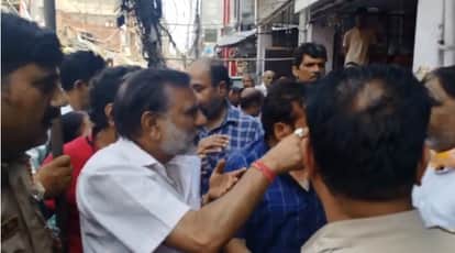 Kanpur Massive Fire at Deep Garments on P Road Goods Engulfed in Flames Clashes Erupt Among Shopkeepers