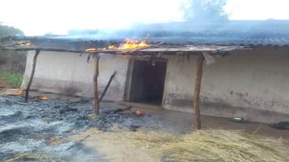 A drunk youth set his own house on fire villagers extinguished the fire and averted a major tragedy in Ambikap