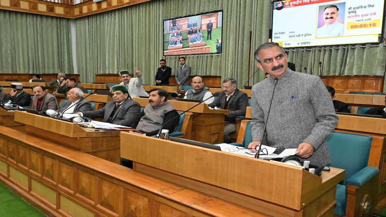विधानसभा में मुख्यमंत्री सुखविंद्र सुक्खू का संबोधन।