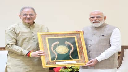 Governor Kavinder Gupta calls on pm Narendra Modi in New Delhi
