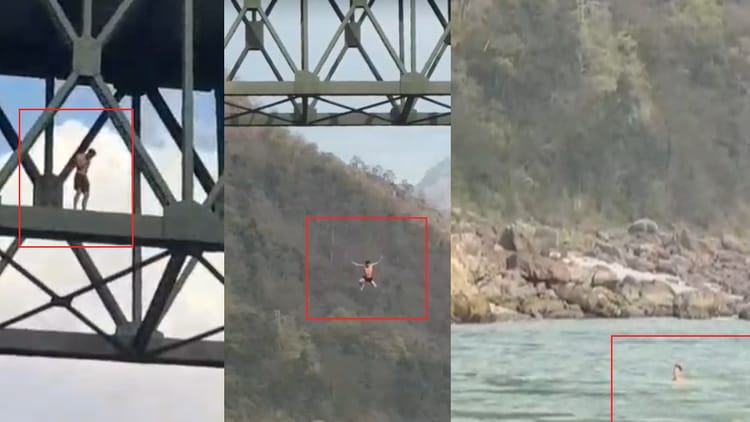 Rishikesh: रोमांच के नाम पर जोखिम में डाली जान, युवक ने गरूड़ चट्टी पुल से गंगा में लगाई छलांग, विडियो वायरल