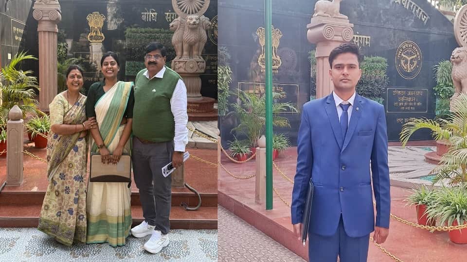 पीसीएस परीक्षा में सफलता हासिल करने वाले अक्षिता और मनीष।