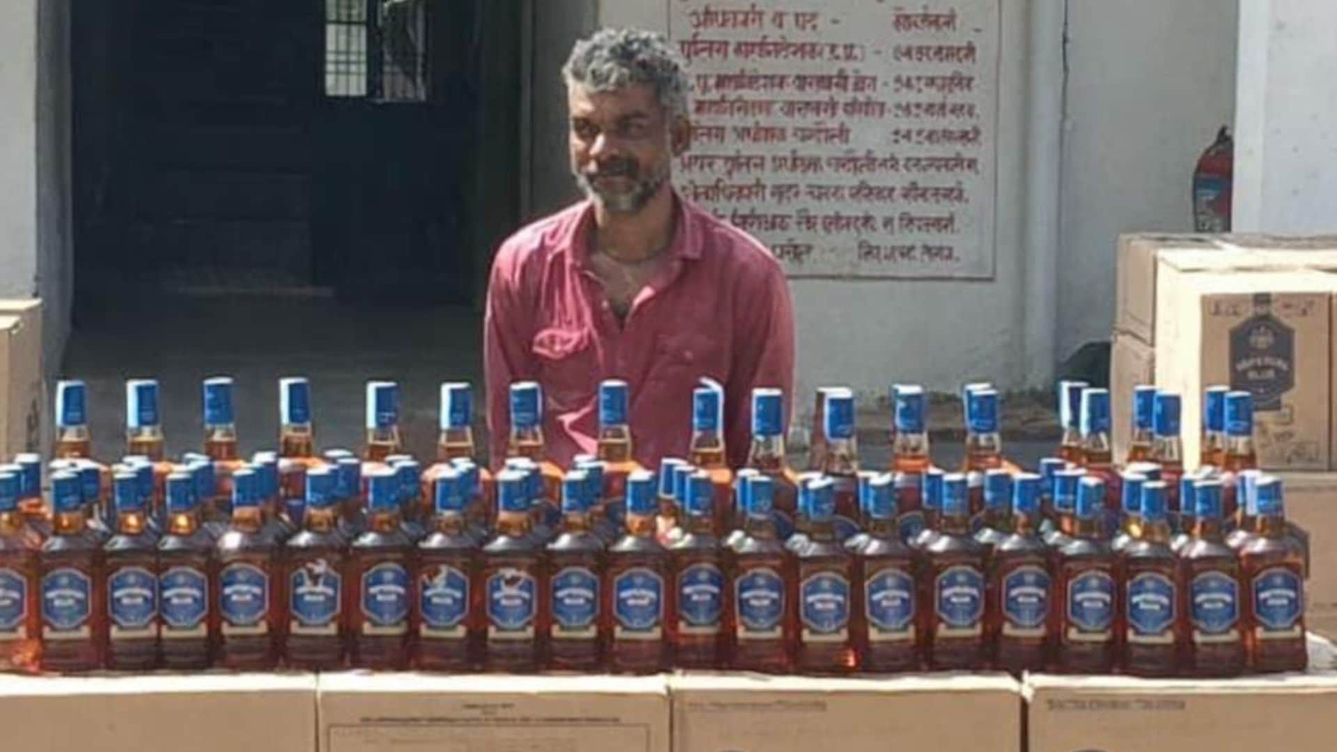 शराब की खेप के साथ तस्कर गिरफ्तार।