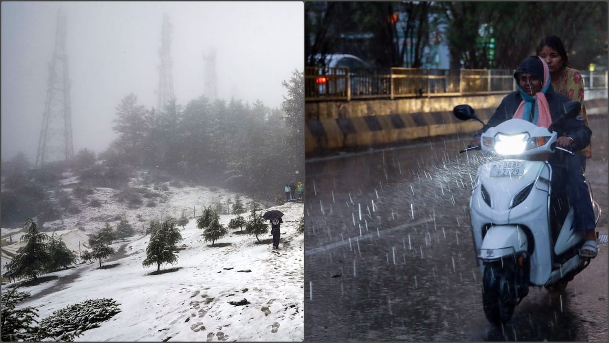 Weather: Snowfall in northwest India, rain; two highways closed in Jammu-Kashmir, yellow alert in Himachal
