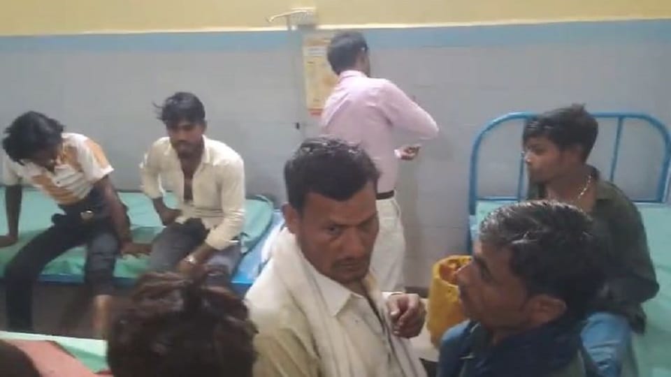 Motorcyclists carrying Kanwars collide with  tractor six injured