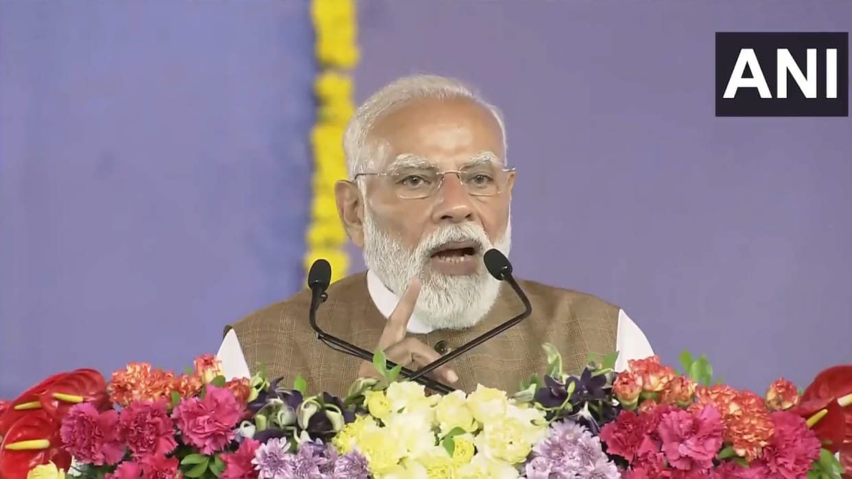 Prime Minister Narendra Modi inaugurates the Himmatnagar Khedbrahma gauge conversion project